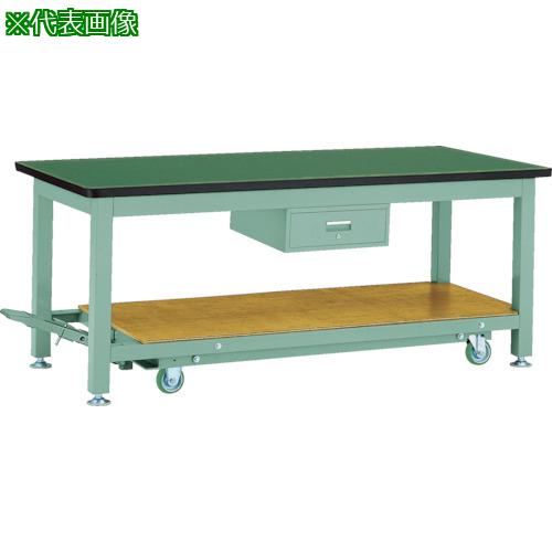 ■TRUSCO 重荷重作業台移動式(3000kg)TWC型 1800X900XH740 1段引出付 グリーン色〔品番:STWC1809F1〕【4673191:0】[法人・事業所限定][直送元][店頭受取不可]｜ホームセンターバロー　店