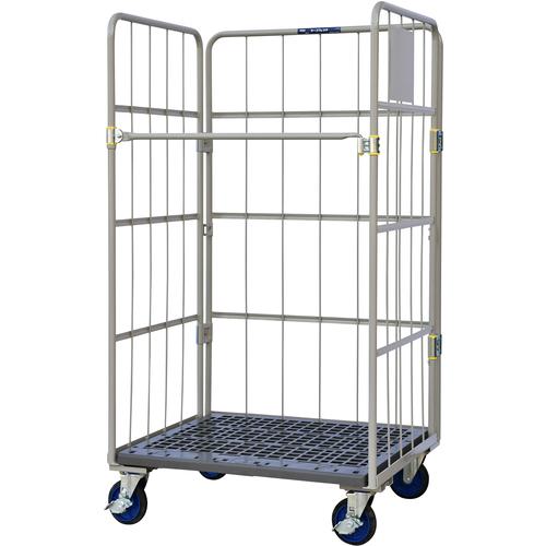 ■ワコーパレット 床板プラスチック製カゴ車 950x800x1700〔品番:WKP9580〕【4677480:0】[法人・事業所限定][直送元][店頭受取不可]