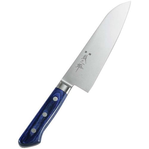 ■EBM 紋三郎 モリブデン鋼 ツバ付 青合板 三徳 18cm〔品番:1290890〕【4683237:0】[送料別途見積り][掲外取寄][店頭受取不可]