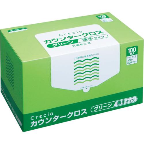 ■クレシア カウンタークロス 薄手タイプ グリーン〔品番:65412〕【4705181:0】[店頭受取不可]