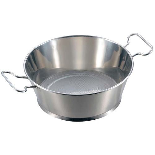 ■EBM ステンレス 両手ハンドル パンチング油こし 38cm〔品番:1291500〕【4731953:0】[送料別途見積り][掲外取寄][店頭受取不可]
