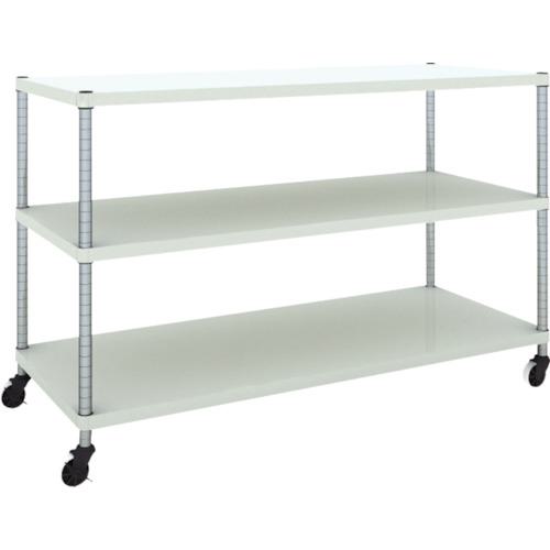 ■TRUSCO スチールラック フェニックスラック 1500X600 3段 U車輪付 W色 抗菌粉体塗装〔品番:PER3563U125W〕【4844742:0】[法人・事業所限定][直送元][店頭受取不可]