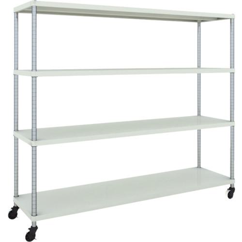 ■TRUSCO スチールラック フェニックスラック 1800X450 4段 U車輪付 W色 抗菌粉体塗装〔品番:PER5644U125W〕【4845226:0】[法人・事業所限定][直送元][店頭受取不可]