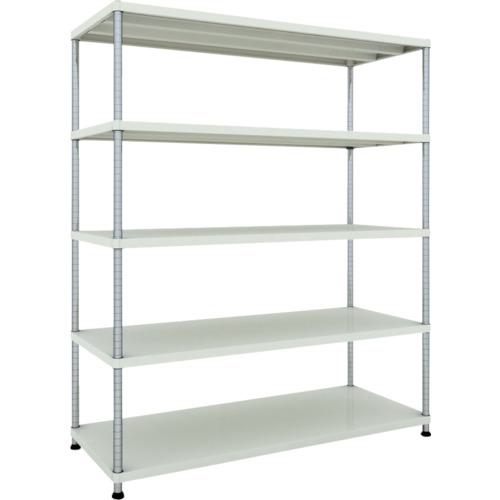 ■TRUSCO スチールラック フェニックスラック 1500X600 5段 W色 抗菌粉体塗装〔品番:PER6565W〕【4845439:0】[法人・事業所限定][直送元][店頭受取不可]