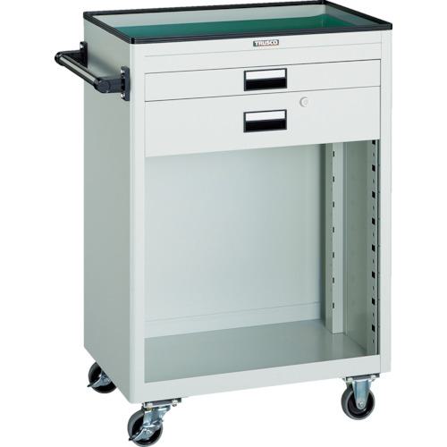 ■TRUSCO ツールワゴン 600X400 浅1深1引出 幕板付 ホワイト〔品番:NTS611PW〕【4846524:0】[送料別途見積り][法人・事業所限定][直送][店頭受取不可]
