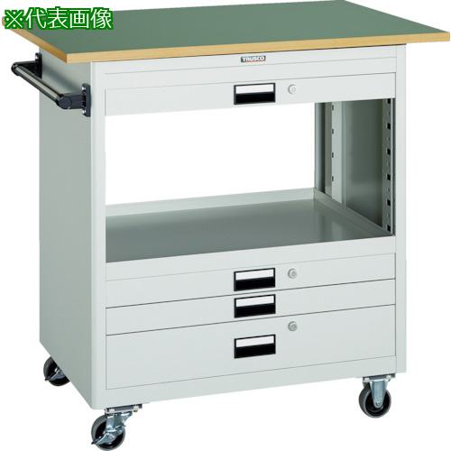 ■TRUSCO スチール製ワゴン(溶接一体構造) ツールワゴン 750&times;500&times;H880 浅3深1引出 天板付 ヤンググリーン〔品番:NTS731TYG〕【4846893:0】[法人・事業所限定][直送元][店頭受取不可]｜ホームセンターバロー　店