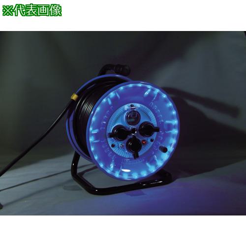 ■NICHIDO 電工ドラム 防雨型LEDラインドラム 緑 過負荷漏電保護兼用 30m〔品番:NPWLEK33G〕【4866207:0】[店頭受取不可]