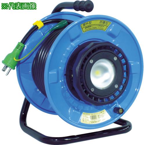 ■NICHIDO 電工ドラム 防雨防塵型LEDライトリール(照明付ドラム) 過負荷漏電保護兼用 20m〔品番:SDWEK2210W〕【4866258:0】[店頭受取不可]