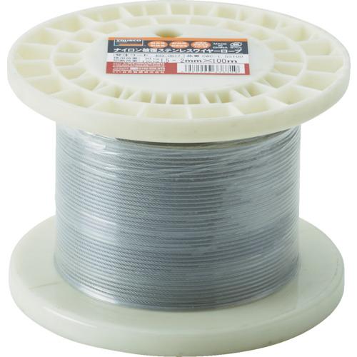 ■TRUSCO ステンレスワイヤロープ ナイロン被覆 Φ1.5(2.0)mmX10〔品番:CWC15S100〕【4890817:0】[店頭受取不可]｜ホームセンターバロー　店