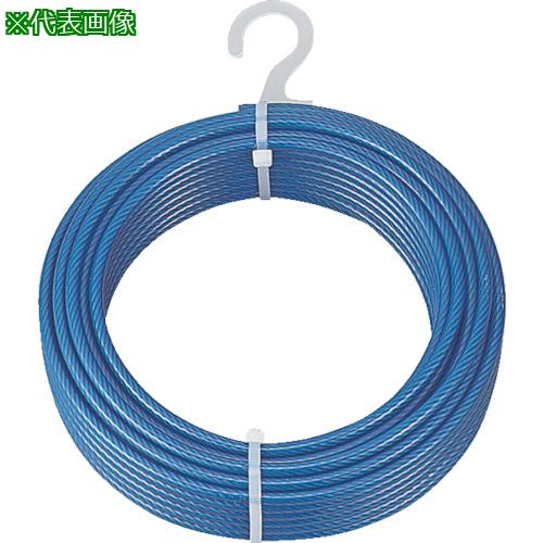 ■TRUSCO メッキ付ワイヤロープ PVC被覆タイプ Φ4(6)mmX100m〔品番:CWP4S100〕【4891236:0】[店頭受取不可]｜ホームセンターバロー　店