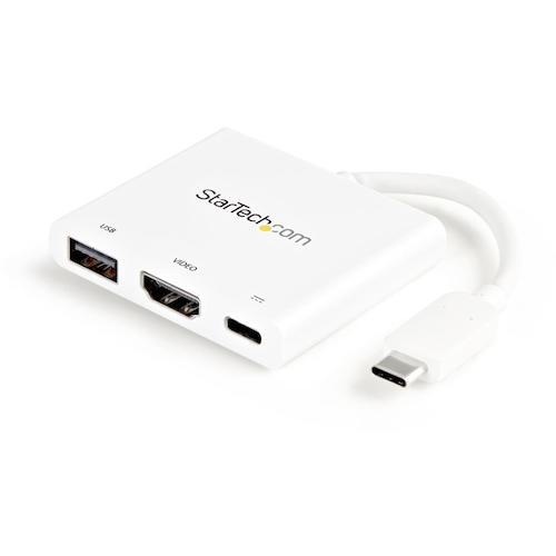 ■StarTech USBマルチハブ/USB-C/4K30Hz HDMI/60W PD/2x USB/TB3/WT〔品番:CDP2HDUACPW〕【4892505:0】[法人・事業所限定][直送元][店頭受取不可]