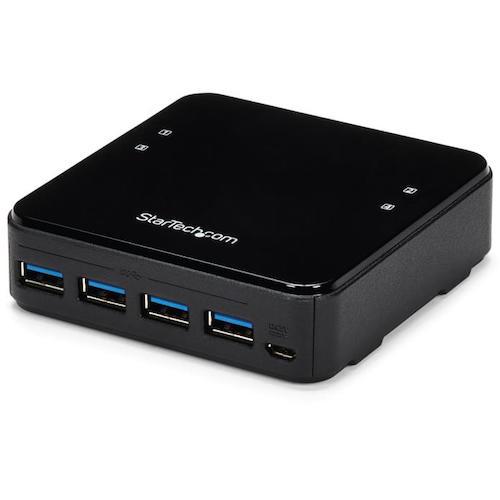 ■StarTech USBハブ/USB 3.0/USB周辺機器共有スイッチ/パソコン4台対応〔品番:HBS304A24A〕【4892550:0】[店頭受取不可]