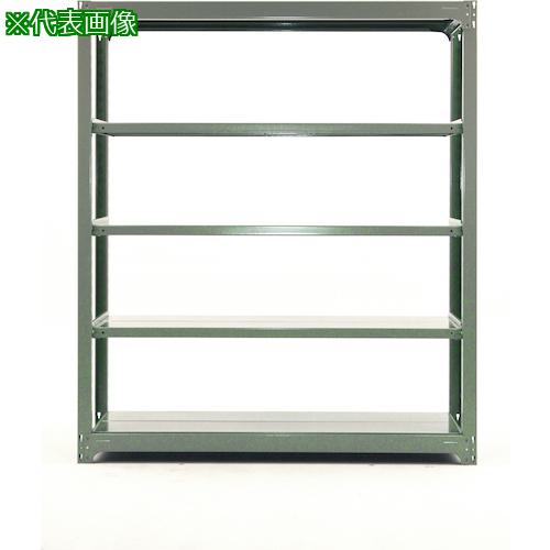 ■双福鋼器 中量ボルトレスラック 500kg 2400×1800×480 天地5段 単体 ライトグリーン〔品番:MBH86S5SG〕【4926769:0】[法人・事業所限定][外直送元][店頭受取不可]