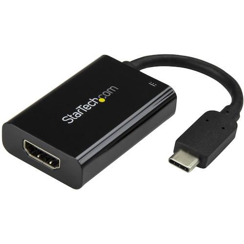 ■StarTech ディスプレイアダプター/USB-C - HDMI/4K60Hz/USB PD対応/BK〔品番:CDP2HDUCP〕【4929749:0】[法人・事業所限定][外直送元][店頭受取不可]