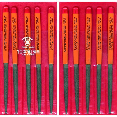■ツボサン 組ヤスリ 10本組 半丸 荒目〔品番:HA01001〕【4930207:0】[店頭受取不可]｜ホームセンターバロー　店