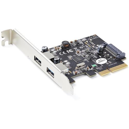 ■StarTech USB増設カード/PCIe 3.0 - 2x USB-A/10Gbps/SATA電源/UASP〔品番:PEXUSB312A3〕【4975412:0】[法人・事業所限定][直送元][店頭受取不可] 6,865円
