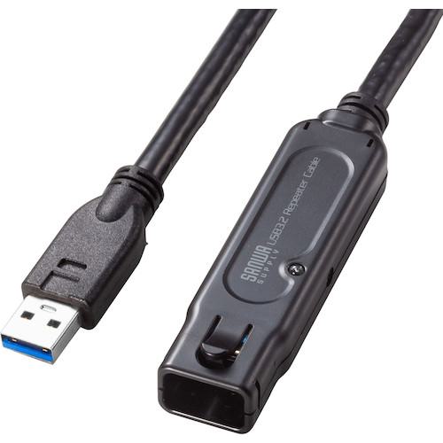 ■SANWA USB3.2アクティブリピーターケーブル10m(抜け止めロック機構付き)〔品番:KBUSBRLK310〕【4999020:0】[法人・事業所限定][直送元][店頭受取不可]