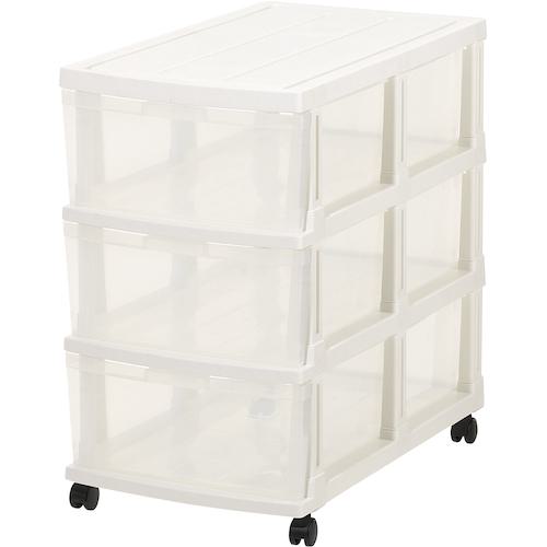 ■JEJアステージ エミングロングストッカー3段 ホワイト《2台入》〔品番:103039〕【5001667×2:0】[送料別途見積り][法人・事業所限定][外直送][店頭受取不可]