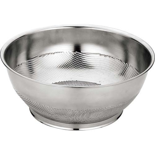 ■EBM UK 18-8 パンチング巾広浅型ザル 40cm〔品番:1265530〕【5018310:0】[送料別途見積り][掲外取寄][店頭受取不可]