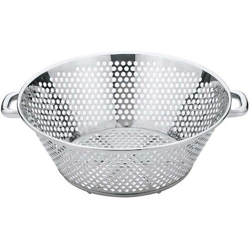 ■EBM UK 18-8 パンチング 平底揚げざる パイプハンドル 45cm〔品番:2108690〕【5021427:0】[送料別途見積り][掲外取寄][店頭受取不可]