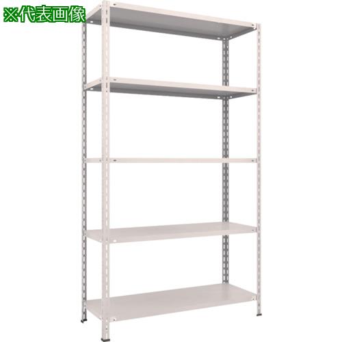 ■TRUSCO スチールラック 軽量棚 中棚ボルトレス型1200X450X2100 5段 ネオグレー〔品番:L74X15〕【5026121:0】[直送DS][店頭受取不可]｜ホームセンターバロー　店