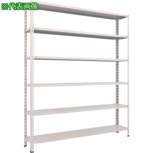 ■TRUSCO スチールラック 軽量棚 中棚ボルトレス型1800X300X2100 6段 ネオグレー〔品番:L76V16〕【5026172:0】[直送DS][店頭受取不可]