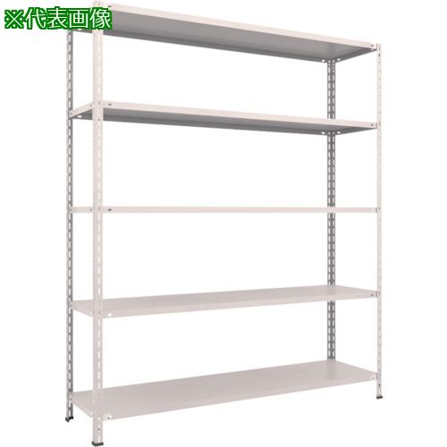 ■TRUSCO スチールラック 軽量棚 中棚ボルトレス型1800X450X2100 5段 ネオグレー〔品番:L76X15〕【5026181:0】[直送DS][店頭受取不可]
