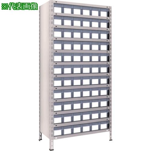■TRUSCO スチールラック 軽量棚 875X450X1800 樹脂引出透明 小X66 ネオグレー〔品番:63X812C11〕【5033969:0】[直送DS][店頭受取不可]｜ホームセンターバロー　店