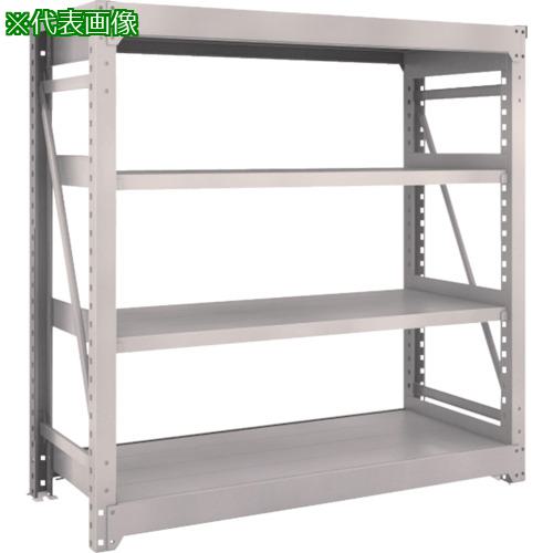 ■TRUSCO スチールラック M10型重量棚 1500X620XH1500 4段 単体 ネオグレー〔品番:M105564〕【5039746:0】[法人・事業所限定][直送元][店頭受取不可]