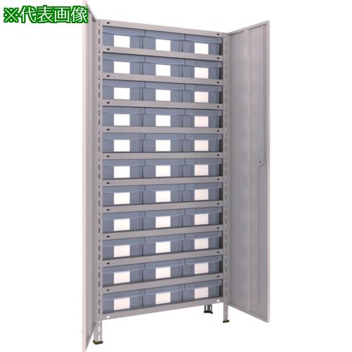■TRUSCO スチールラック 軽量棚扉付 875X300X1800樹脂引出透明大X33 ネオグレー〔品番:63VT812D11〕【5043051:0】[直送DS][店頭受取不可]｜ホームセンターバロー　店