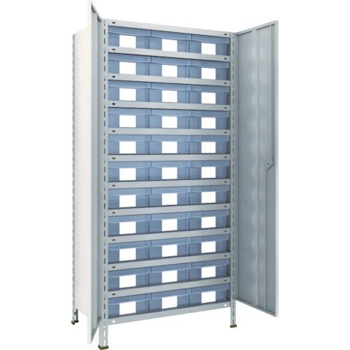 ■TRUSCO スチールラック 軽量棚扉付 875X450X1800樹脂引出透明大X33 ネオグレー〔品番:63XT812D11〕【5043085:0】[直送DS][店頭受取不可]｜ホームセンターバロー　店