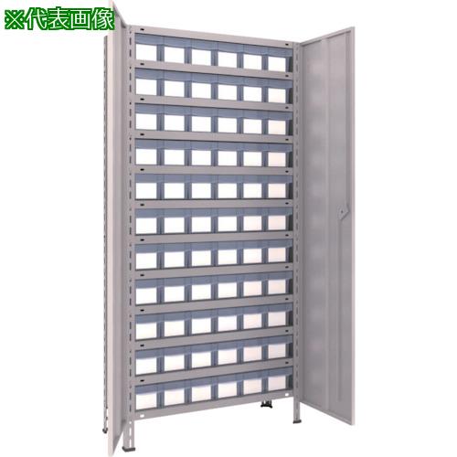 ■TRUSCO スチールラック 軽量棚扉付 875X300X1800樹脂引出透明小X66 ネオグレー〔品番:63VT812C11〕【5043646:0】[直送DS][店頭受取不可]｜ホームセンターバロー　店