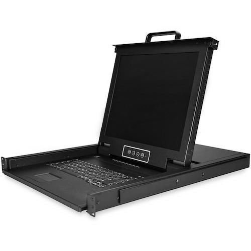 ■StarTech KVMコンソール/8ポート/1U/VGA/17インチLCD/1280x1024/OSD〔品番:RKCONS1708K〕【5044616:0】[法人・事業所限定][直送元][店頭受取不可]