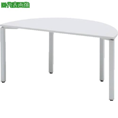■トヨスチール 半円形テーブル キャスター脚 モカブラウン/ブラック〔品番:NTS1575RTCMB〕【5067186:0】[送料別途見積り][法人・事業所限定][外直送][店頭受取不可]