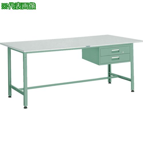 ■TRUSCO 軽荷重作業台(300kg)AE型 1800X750XH740 2段引出付 グリーン色〔品番:AE1800F2〕【5099960:0】[法人・事業所限定][直送元][店頭受取不可]｜ホームセンターバロー　店