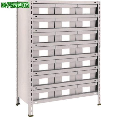 ■TRUSCO スチールラック 軽量棚 875X450X1200 樹脂引出NG 大X21 ネオグレー〔品番:43X808F7〕【5105111:0】[直送DS][店頭受取不可]｜ホームセンターバロー　店