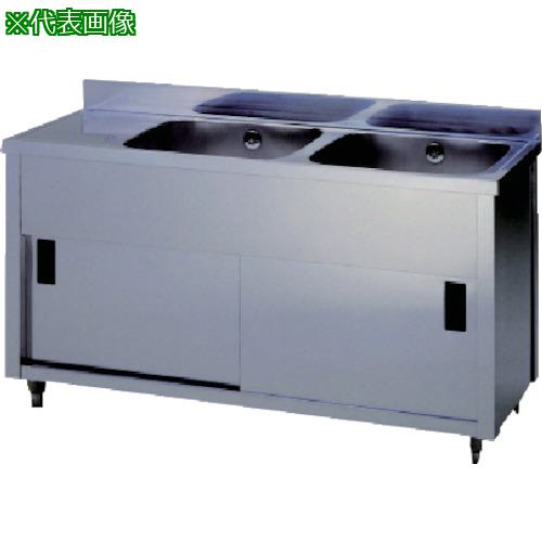 ■アズマ 二槽水切キャビネットシンク左水槽 1800×600×800〔品番:APM21800HL〕【5106788:0】[法人・事業所限定][直送元][店頭受取不可]