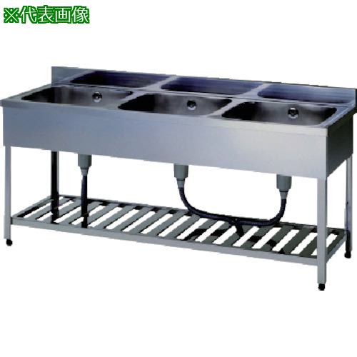 ■アズマ 三槽シンク(ホース付) 1800&times;450&times;800〔品番:KP31800〕【5111404:0】[法人・事業所限定][直送元][店頭受取不可]｜ホームセンターバロー　店