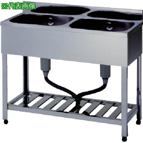 ■アズマ 二槽シンクBG無ホース付 1000×450×800〔品番:KPC21000〕【5111501:0】[法人・事業所限定][直送元][店頭受取不可]