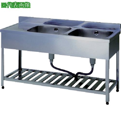 ■アズマ 二槽水切シンク左水槽 1500×450×800〔品番:KPM21500L〕【5111579:0】[法人・事業所限定][直送元][店頭受取不可]