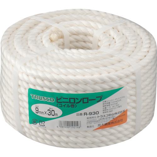 ■TRUSCO ビニロンロープ 3つ打 線径9mmX長さ30m〔品番:R930〕【5112508:0】[店頭受取不可]