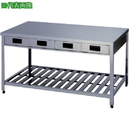 ■アズマ 両面引出し付作業台スノコ板付 1200×900×800〔品番:LTWO1200〕【5114233:0】[法人・事業所限定][直送元][店頭受取不可]
