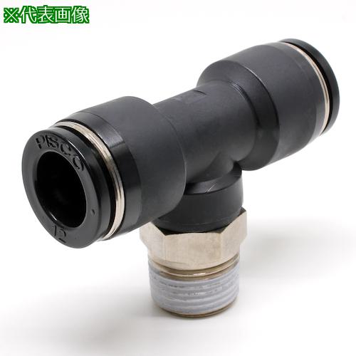 ■PISCO チューブフィッティング ティー 適合外径12×12mm 接続口径R3/8 ライトグレー仕様《10個入》〔品番:PB1203W〕【5208126×10:0】[送料別途見積り][掲外取寄][店頭受取不可]