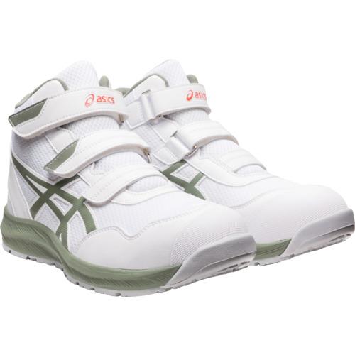 ■ASICS ウィンジョブCP216 ホワイトXライケングリーン 22.5cm〔品番:1273A076.10022.5〕【5211311:0】[店頭受取不可]