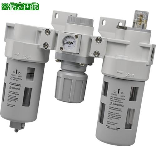 ■TAIYO エアコントロールユニット/3点セット(ブラケット、角型圧力計付)〔品番:MFRL315BD〕【5227374:0】[店頭受取不可]