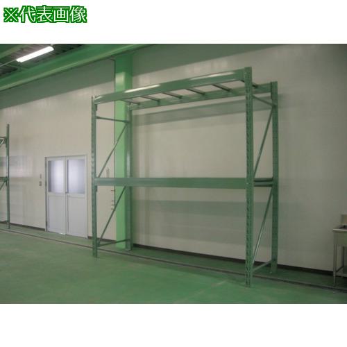 ■双福鋼器 パレットラック 2000kg 3000&times;2500&times;1100 ビーム2段 単体 ライトグリーン〔品番:GP23025D112TG〕【5260222:0】[送料別途見積り][法人・事業所限定][外直送][店頭受取不可]｜ホームセンターバロー　店