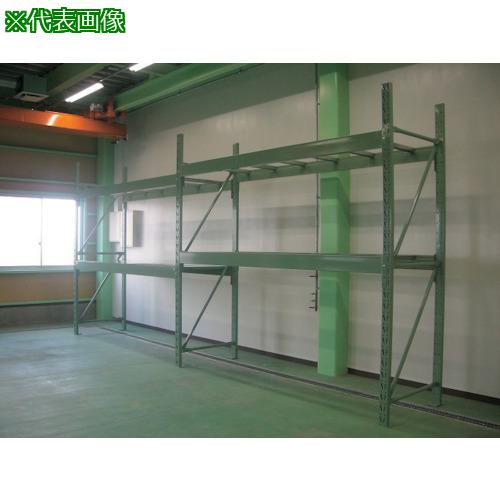 ■双福鋼器 パレットラック 2000kg 4000×2100×900 ビーム2段 増連 ライトグリーン〔品番:GP24021D092ZG〕【5260247:0】[送料別途見積り][法人・事業所限定][外直送][店頭受取不可]