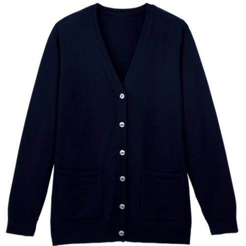 ■GROW カーディガン レディース ニット Vネック 事務服 ネイビー LL〔品番:GKNL1151K3LL〕【5266194:0】[送料別途見積り][掲外取寄][店頭受取不可]｜ホームセンターバロー　店