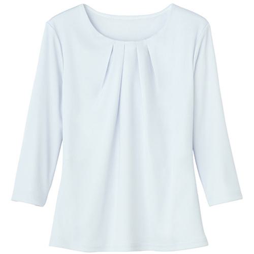 ■GROW カットソー 七分袖 レディース Uネック 事務服 サックス M〔品番:GCSL1970K1M〕【5266199:0】[送料別途見積り][掲外取寄][店頭受取不可]