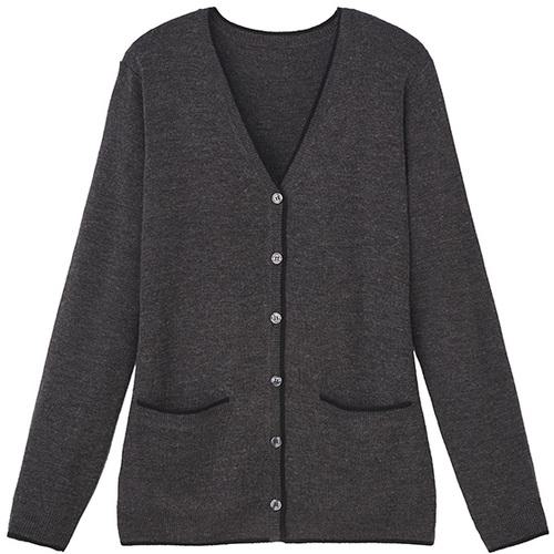 ■GROW カーディガン レディース ニット Vネック 事務服 グレー M〔品番:GKNL1972B3M〕【5266232:0】[送料別途見積り][掲外取寄][店頭受取不可]｜ホームセンターバロー　店